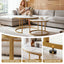 Nesting Coffee Table Set of 2 Round Marble Effect 70/50cm White & Gold