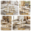 Nesting Coffee Table Set of 2 Round Marble Effect 70/50cm White & Gold
