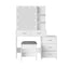 Artiss Dressing Table Set Stool 10 LED Bulbs White Dale