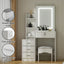 Artiss Dressing Table Vanity Desk Set Stool Led White