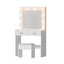 Artiss Dressing Table Vanity Desk Set Stool 10 Led Bulbs White