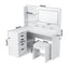 Dressing Table Corner Vanity Desk Set Stool LED Charging Station White