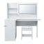 Dressing Table Corner Vanity Desk Set Stool LED Charging Station White