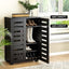Shoe Rack Storage Cabinet 20 Pairs 5-tier Black Alster