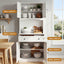2x Buffet Sideboard Hutch Pantry Cabinet Kitchen Storage BEINI White