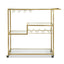 Artiss Bar Cart Drink Trolley Serving Cocktail Wine Rack Glass Holder 102cm Gold