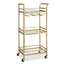 Artiss Kitchen Island Cart Trolley Rolling Serving Storage Wine Glass 43cm Gold