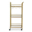 Artiss Kitchen Island Cart Trolley Rolling Serving Storage Wine Glass 43cm Gold