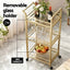 Artiss Kitchen Island Cart Trolley Rolling Serving Storage Wine Glass 43cm Gold