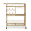 Artiss Bar Cart Drinks Trolley Serving Wine Rack Glass Holder 3 Hooks 72cm Gold