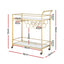 Artiss Bar Cart Drinks Trolley Serving Wine Rack Glass Holder Marble 85cm Gold