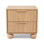 Artiss 2x Bedside Table Round Legs 2 Drawers Pine