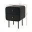 Bedside Table 2 Drawers Side End Table Nightstand Black