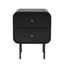 Bedside Table 2 Drawers Side End Table Nightstand Black