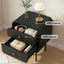 Bedside Table 2 Drawers Side End Table Nightstand Black