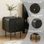 Bedside Table 2 Drawers Side End Table Nightstand Black