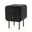 Bedside Table 2 Drawers Side End Table Nightstand Black