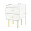 Bedside Table 2 Drawers Side End Table Nightstand White
