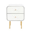 Bedside Table 2 Drawers Side End Table Nightstand White