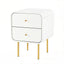 Bedside Table 2 Drawers Side End Table Nightstand White