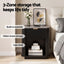 Artiss Bedside Table with 1 Drawer Side Table Black Nightstand