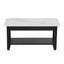Coffee Table 2-Tier 80CM Marble Finish Shelf Black&White