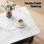 Coffee Table 2-Tier 80CM Marble Finish Shelf Black&White