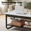 Coffee Table 2-Tier 80CM Marble Finish Shelf Black&White