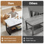 Coffee Table 2-Tier 80CM Marble Finish Shelf Black&White