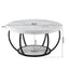 Coffee Table 2-Tier Marble Finish Round White&Black