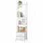 5 Tier Bookshelf Ladder Bookcase with Fabric Drawers Display Rack White