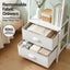 5 Tier Bookshelf Ladder Bookcase with Fabric Drawers Display Rack White
