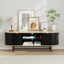 TV Unit Entertainment Unit Storage Cabinet Black Pine