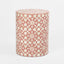 Adina Bone Inlay Side Table Peach/White