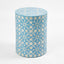 Adina Bone Inlay Side Table Aqua/White