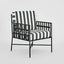 Sheffield Arm Chair Outdoor Iron B/W Stripe Cushions