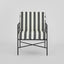 Sheffield Arm Chair Outdoor Iron B/W Stripe Cushions