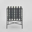 Sheffield Arm Chair Outdoor Iron B/W Stripe Cushions