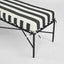 Sheffield Bench Outdoor Iron B/W Stripe Cushion