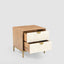Mira Bone Inlay 2 Drawer Bedside Table White