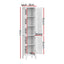 2X Bathroom Storage Cabinet 160cm Tall Slim Floor Cupboard Toilet Glass Door White