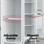 2X Bathroom Storage Cabinet 160cm Tall Slim Floor Cupboard Toilet Glass Door White