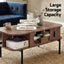 Coffee Table Living Room Center Table Shelf Cabinet Walnut