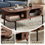 Coffee Table Living Room Center Table Shelf Cabinet Walnut