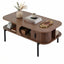Coffee Table Living Room Center Table Shelf Cabinet Walnut