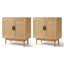 2x Buffet Sideboard Cabinet Rattan Cupboard 2 Doors Storage Pantry BRIONY