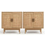 2x Buffet Sideboard Cabinet Rattan Cupboard 2 Doors Storage Pantry BRIONY