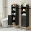 2X Bathroom Storage Cabinet Floor Organizer Toilet Corner Adjustable Black