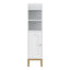 2X Bathroom Storage Cabinet Floor Organizer Toilet Corner Adjustable Shelf with Door White