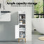 2X Bathroom Storage Cabinet Floor Organizer Toilet Corner Adjustable Shelf with Door White